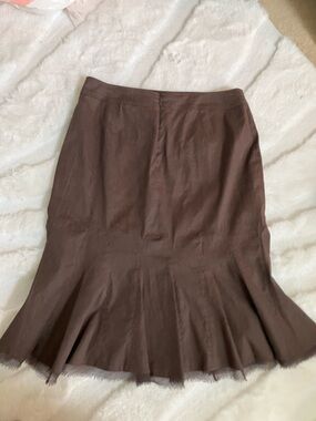 Tahari Chocolate Brown Satin Skirt
